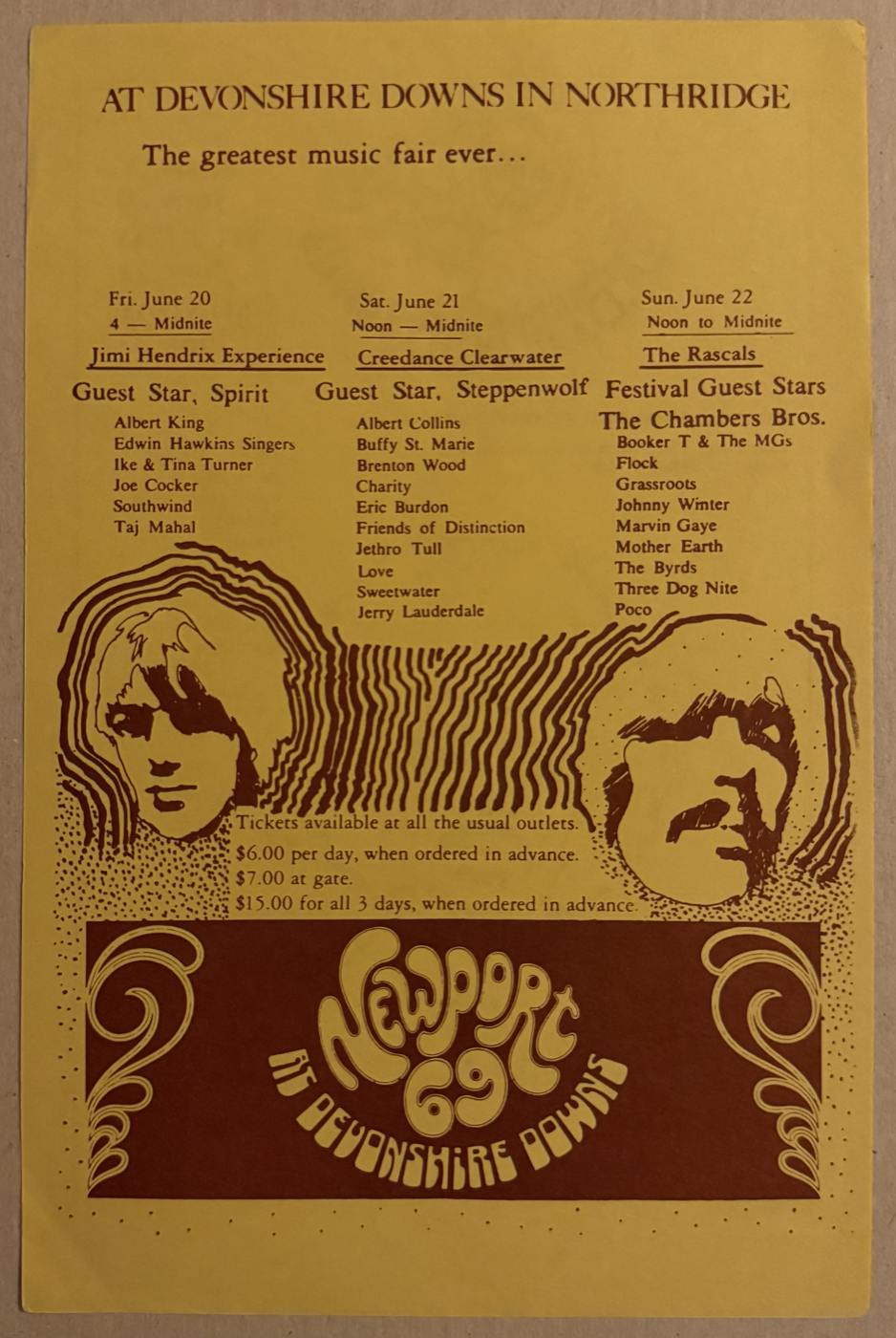 Newport '69 two-sided handbill — back.
